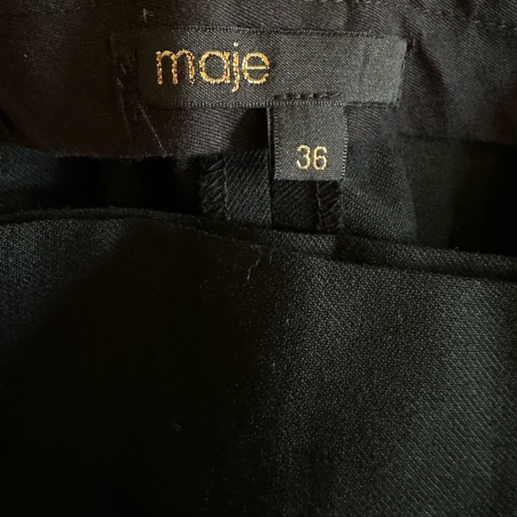 Maje wool blend Black high-waisted straight-leg trousers. Size Fr 36/ US 4 - Picture 4 of 6